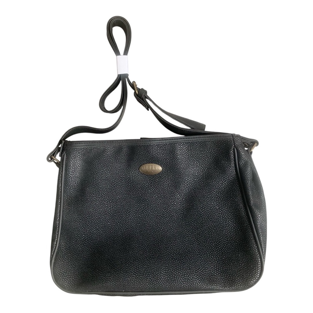 Chic Black Pebbled Faux Leather Shoulder Bag